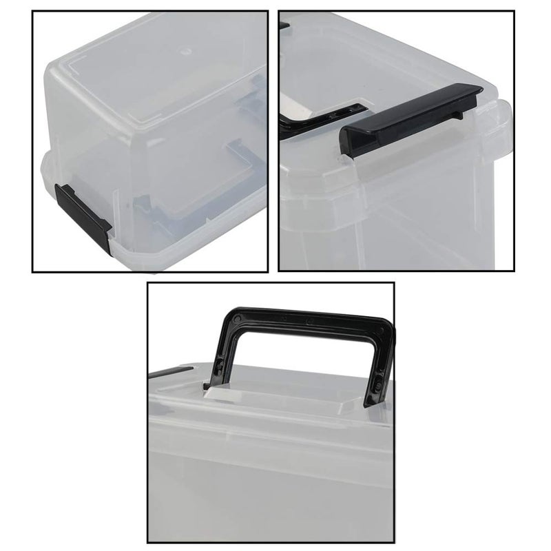 Teyyvn Plastic Mini Latch Box, Storage Bin with Locking Lids(Pack of 4, 2 L, Clear) - Image 3